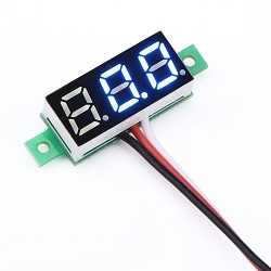 0.28 Inch 0-100 3 Kablolu DC Voltmeter Mavi