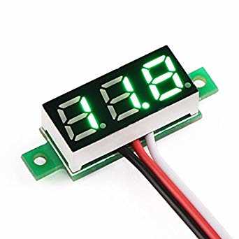 0.28 Inch 0-100 T3 Kablolu DC Voltmeter Yeşil