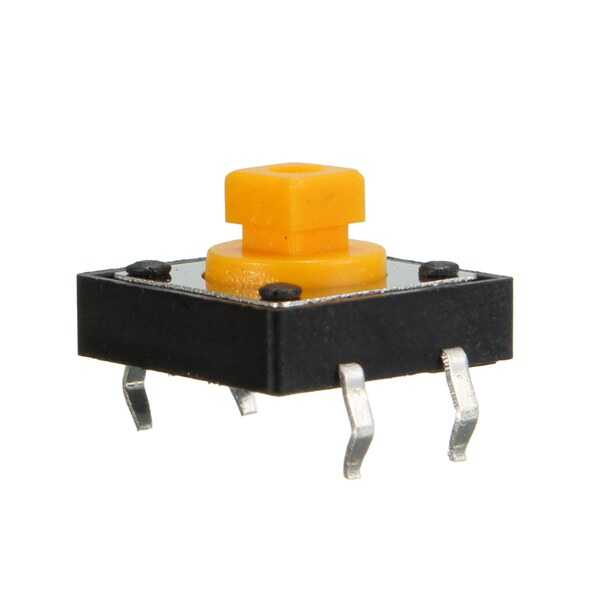12x12x7.3mm Kare Sarı Tact Buton